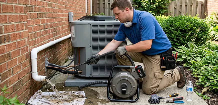 AC Unit Drain Pipe Cleaning in Waxhaw
