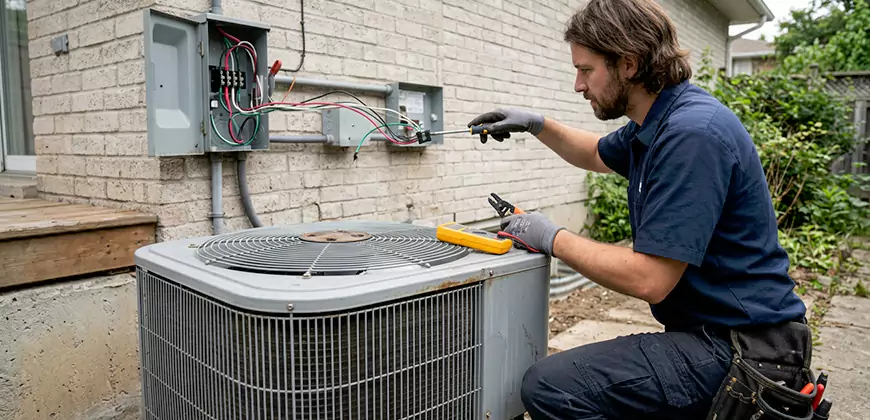 Exterior AC Unit Electrical Repair in Waxhaw